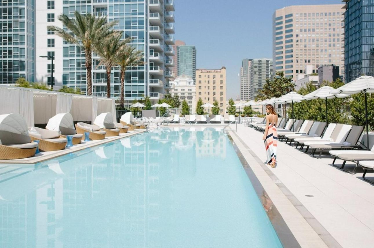 Level Downtown La South Olive Hotel Los Angeles Exterior foto